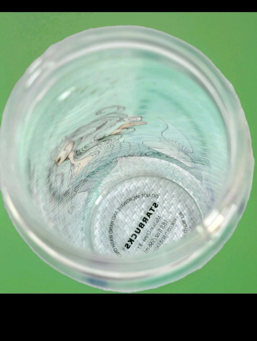 NWOT "Vtg"Starbucks agua glass water btl swimming siren. Irid ss and plastic lid - Picture 4 of 7